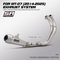 Kit complet d'échappement avant haute performance en acier inoxydable pour moto MT-07 FZ07 MT07 SR1 (Capteurs Dualoxvgen) 2025