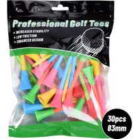 30Pcs Plastic Golf Tees Multi Color 83mm Durable Rubber Cushion Top Golf Tee Golf Accessories