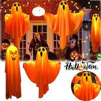 Halloween LED Ghost Lights DIY Hanging Decor Spooky Indoor Party Atmosphere Lighting For Home Scary Decorations Party Supplies