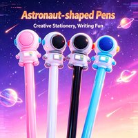 10Pcs/Set Kawaii Astronaut Gel Pen 0.5mm Black Ink Neutral Pen Cute Spaceman Stationery for Office School Student Writing Gift