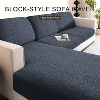 2026 Premium Winter Warm Teddy Fleece Sofa Cover Heavy Duty All Season Couch Cover Non-Slip Elastic Seat Protector