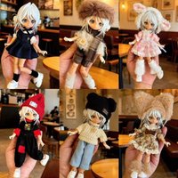 Ob11 Doll Clothes Multiple Styles Lolita Lace Dress & Knit Sweater Animal Cosplay Outfit for 1/12 BJD Fashion Dolls Accessories