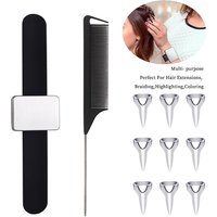 11pcs professional anti-static pointed comb magnetic wristband layered ring salon styling tool sets Special for real hair wigs