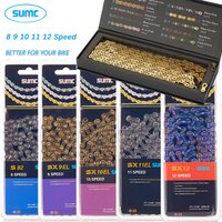 SUMC Bicycle Chain 9 10 11 12 Speed 9s 10s 11s 12s Titanium Ultralight MTB Mountain Road Bike Chains Gold Rainbow Bike Chain