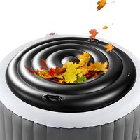 138/160cm Inflatable Hot Tub Cover Round Inflatable Bathtub Protector Outdoor Hot Tub Cover Foldable Rainproof Overflow Cover