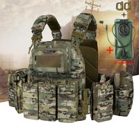 Breathable camouflage vest with quick release buckle design, adjustable vest with 2L water bag, outdoor adventure equipment