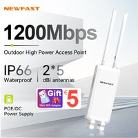 Newfast 1200Mbps Zewnętrzny Punkt Dostępowy 2.4G&5.8GHz Gigabitowy Router Antena WiFi Dalekiego Zasięgu Wzmacniacz AP IP66 Wodoodporny Wzmacniacz Sygnału Uliczny o Dużej Mocy