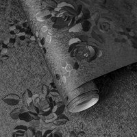 A roll of black silk embossed self-adhesive contact paper cabinet drawer furniture thickened kitchen and bathroom