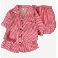 Women's Sleepwear Summer 2026 New Short Sleeved Homewear Solid Color Striped Breathable Comfortable College Dormitory Pajamas