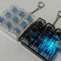 ZAKOL Keyboard Fidget Toys LED Crystal Keycap Keychain Stress Relief Fingertip Gadget Decompression Toys Clicker Fidget Toy