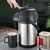 Stainless Steel Airpot Dispenser, 3L Hot & Cold Beverage Server for Coffee Tea Water, Insulated Thermos Urn with Push-Button Tap