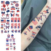 American Flag Elements Waterproof Realistic Temporary Tattoo Sticker, Lasting 1-2 Weeks, for Arm, Semi-Permanent Fake Tattoo