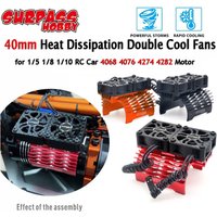 Surpass Hobby RC Motor Cooling Fan 40mm Heat Dissipation Double Cool Fans for 1/5 1/8 1/10 RC Car 4068 4076 4274 4282 Motor