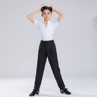Kinderbekleidung Lateinamerikanisches Tanzset für Jungen Wettkampfuniform Übungsuniform Top Hose Tanzkleidung Bühnenkostüm Kinderbekleidung