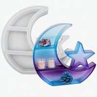 1pc- Moon Star Stand resin mold, New Moon display stand tray silicone mold, DIY jewelry stand storage rack home decoration