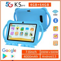 BDF K5 pro 7-inch Kids Tablet Cartoon Kids-Proof Case 5G WiFi Google Learning Education Tablet PC 4GB RAM 64GB ROM 4000mAh