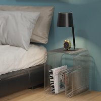 Mid-ancient Style Wrought Iron Geometry Magazine Rack Simple Retro Metal Storage Display Rack Sofa Side Table Storage Table Mult