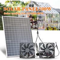 500W Solar Panel Fan High-Efficiency with Automatic Cooling for Attic, Garage, Chicken Coop