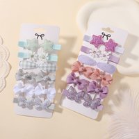 12Pcs/set Lovely Hair Bows Hair Clips for Kids Cute Daisy Five Star Hairpins Mini BB Childrens Boutique Head Clips Gift Set