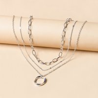 Fashion 925 Sterling Silver/Gold Multi-Layer Round Pendant Necklace for Women - Charm Jewelry Gift