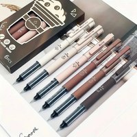 6pcs Coffee Theme Liquid Quick-Drying Ink Gel Pens,No smear Soft Touch Pens for Note taking Drawing School Office Supplies.