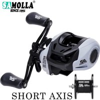 SAMOLLA Baitcasting Fishing Reel Long Shot Saltwater Casting Reel 7.4;1 10KG Max Drag 6+1BB Brass Gear Disc