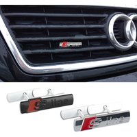 3D Sline Badge Car Front Grille Emblem Auto Refit Accessories For Audi A4 B8 B6 B9 B7 A3 8P 8V 8L A6 C7 C5 C6 Q5 A5 Q7 A1 Q3 A7