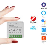 ZigBee WiFi Tuya Smart Switch 2 Way Control 16A Mini Breaker Relay Smart Life APP Control Works with Alexa Google Assistant