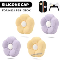 4pcs Flowers Soft Silicone Joystick Caps Thumb Grips Cover for Switch 2 Joypad Controller Protection Video Gaming Accessories