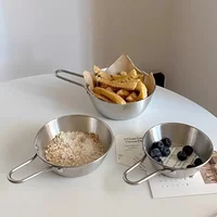 2026 Hot 12CM Korean Thickened Stainless Steel Spice Bowl with Handle Mesh Red Home Hot Pot Dip Bowl Snack Fruit Salad