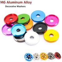 AliExpress NONE M6 Aluminum Alloy Washers/Gasket for DIY Bike Motorcycle Car Decorative Washers Large Size/Multi Color
