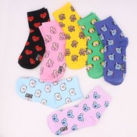 BT21 Koya RJ Shooky Man Tata Chimmy Cooky Youth League Cartoon Pure Cotton Sports Socks Korean Leisure Stars Surrounding Women