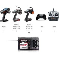 Radiolink RC Receiver R6FG 6 Channel 2.4G HV Servo RX with Gyro Long Range Control for RC Car Boat Transmitter RC4GS V2/RC6GS V2