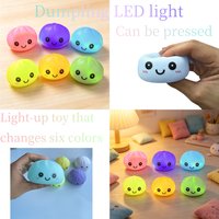 Cute Soft Dumpling LED Night Light, 6-Color Gradient Ambient Light, Pressable Toy, Children's Sleep Companion Light, Gift