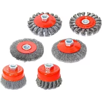 6pcs Wire Brushes Wheel Cup Brush Cleaning Rust Removal Descaling Deburring Brush For Drills Cordless Screwdrivers Angle Grinder