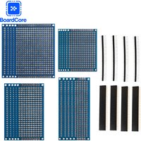 20PCS Double-Sided PCB Prototype Kit with 2.54mm 1x40Pin Single Row Female and Male Header Connector Universal Circuit Board DIY