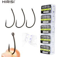 Hirisi 8004 50/100Pcs Carp Barbless Fishing Hook Coating Non-barb Fishhooks High Carbon Steel Fishing Accessories