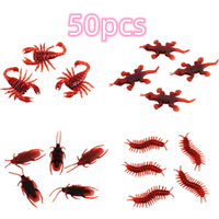 50 Stück gefälschte Kakerlake Eidechse Tausend füßler Skorpion geeignet für Halloween Party Kinder Geburtstags geschenk Piñata Ostern Karneval Geschenk verpackung