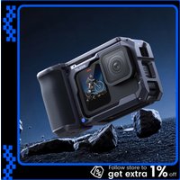 TELESIN Sports Camera Hand Grip Metal Cage Charging Protection Cold Shoe Adapter Aluminium Alloy Case For Gopro 13 12 11 10 9