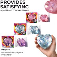 Needoh Good Vibes Only Heart Glitte Sensory Toy Non-toxic Knead Stretch Release the Mood Autism ADHD Focus Toy for Adults Gift