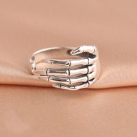 925 Sterling Silver Skeletal Hand Open Rings For Women Party Luxury Designer Jewelry Christmas Accessories