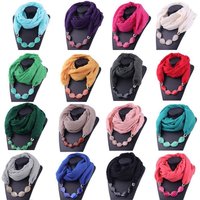 Scraf Women Cotton Linen Necklace Pendant Scarf Fashion Ethnic Style Soft Necklace Vacation Solid Color Necklace Scarf Neck