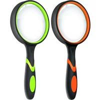 10X 75mm Large Magnifier Magnifying Glass For Kids, Non-Slip Handheld Magnified Glass For Close Work, Reading, Science