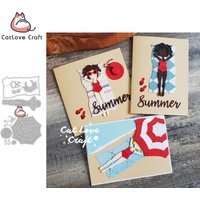 Catlove Beach Girls Summer Metal Cutting Dies Scrapbooking Stencil Die Cuts Card Making DIY Craft Embossing New Dies For 2023