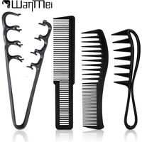 4pcs/set Professional Wide Teeth Comb with Haircut Comb Fluffy Texture Volumizing Comb Curling Hair Styling Tools Kit Salon