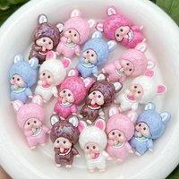 Cartoon standing figure Monchichi silicone cute through-hole beaded DIY mobile phone chain keychain beaded pen accessory 2026