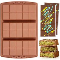 3-in-1 Chocolate Bar Molds Silicone Bars Break Apart Wax Melt Mould Easy Release Rectangle Durable for Handmade Gift