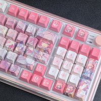 Cyrene Keycaps Cherry Profile Honkai:Star Rail Cartoon Anime Game Keycap Five-sided Sublimation PBT Custom Pink Keyboard Caps
