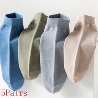 5 Pairs/Lot Men's Cotton Socks Low Tube Ankle Hot Selling New Spring Autumn Breathable Comfortable Simple Fashion Street Socks