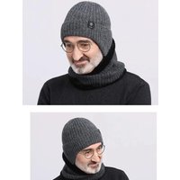 AliExpress NONE Winter Knitted Hat Warm Plush Earflaps Thickened Wool Cap Windproof Thermal Ear Protection Breathable Women Men Ski Skull Cap